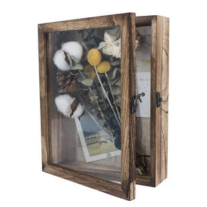 Caja de Madera Vintage con Efecto de Sombra |   Vitrina con Cierre para Exhibición de Flores Secas/Especímenes |   OEM Personalizado para Decoración del Hogar y Regalos - Product Image 1