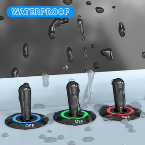 Đen nhà ở không thấm nước kim loại vòng Rocker chuyển đổi chuyển 16 Mét 6pin ON-OFF SPST chuyển đổi chuyển đổi với RGB Vòng LED với "O I" Mark - Product Image 3