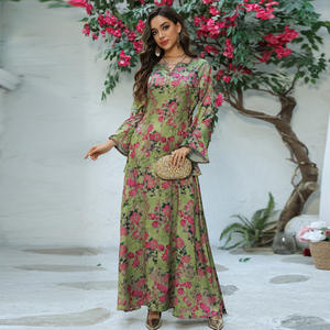 Vestido Musulmán para Mujer, Abaya con Estampado de Diamantes, Túnica de Ramadán, Abayas de Marruecos, Caftán de Dubái, Vestidos Largos de Fiesta, Jalabiya - Product Image 3