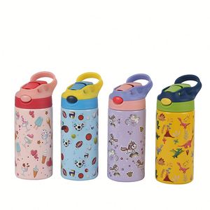 Vaso Sublimable Recto con Tapa Abatible de 12 oz, 350 ml, Vaso para Niños, Botella de Agua de Acero Inoxidable, Vaso Sublimable para DIY - Product Image 1