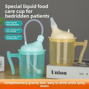 Vaso <span class=keywords><strong>de</strong></span> PP para Dieta Líquida para Pacientes Postrados en Cama; Vaso con Pajita Antiderrames y Antiasfixia para Personas Mayores y Mujeres Embarazadas - Product Image 3