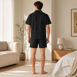 <strong>Clothing</strong> Manufacture Plus Size Leopard Print <strong>Home</strong> Loungewear Casual <strong>Men's</strong> Two-Piece Set Summer - Product Image 5