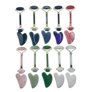 Ensemble <span class=keywords><strong>de</strong></span> rouleaux <span class=keywords><strong>de</strong></span> massage en <span class=keywords><strong>jade</strong></span> naturel en forme <span class=keywords><strong>de</strong></span> cœur pour le visage, amincissant, en aventurine verte et quartz rose - Product Image 5