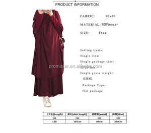 PROMISTAR 2024 vente chaude personnalisé <span class=keywords><strong>pas</strong></span> <span class=keywords><strong>cher</strong></span> femmes musulmanes <span class=keywords><strong>Jilbab</strong></span> <span class=keywords><strong>2</strong></span> pièces ensemble de Polyester soie Abaya en relief robe de prière adultes - Product Image 6