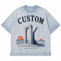 T-shirt vierge pour homme, coupe oversize et carrée, en coton épais 280 GSM, style streetwear, personnalisable avec logo (impression DTF/DTG), vente en gros, modèle le plus vendu