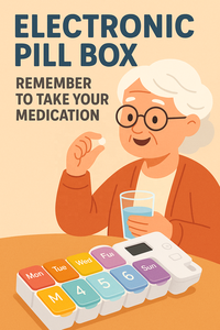 Hộp thuốc nhắc nhở thuốc tự động 7 ngày với Bộ hẹn giờ & báo động hỗ trợ quản lý sức khỏe thông minh của người cao niên - Product Image 5