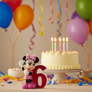 Bougie d'anniversaire Minnie numéro 6 7 cm pour la décoration de gâteau - Product Image 3