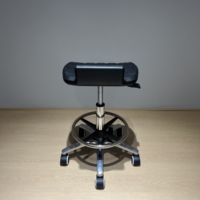 Tabouret de laboratoire de bureau en polyuréthane durable avec roulettes, chaise de travail pivotante avec soutien lombaire pour caissier, banquier, designer, ouvrier