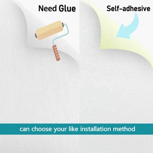 Carta Adesiva Ecologica in Seta Impermeabile Facile da Applicare Fai-da-Te Rivestimento Murale Effetto Cemento con Motivi di Erba Verde, Fiori e <span class=keywords><strong>Farfalle</strong></span> - Product Image 6