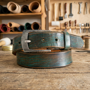 BS INTERNATIONAL NA232 Vintage Style Cow Hide Leather Steel Buckle Solid Unisex Custom Adjustable Waterproof Fashionable Belt - Product Image 1
