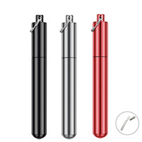 Porte-cure-dents de poche étanche 86*11mm avec logo personnalisé, mini boîte à pilules en alliage d'aluminium, porte-clés, boîte à cotons-tiges