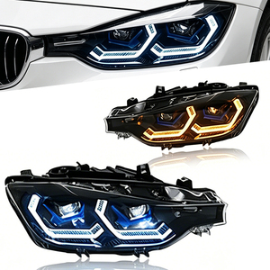 Phares <span class=keywords><strong>LED</strong></span> pour BMW Série 3 F30 F31 (halogènes 2013-2019) – Amélioration et modification des feux avant avec lentille <span class=keywords><strong>LED</strong></span> et clignotants DRL - Product Image 1