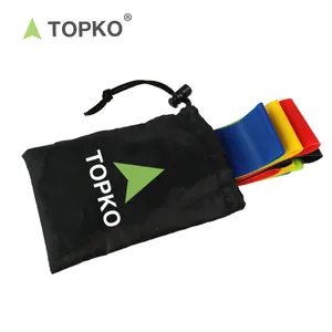 Topko atacado resistência mini elástico laço de logotipo personalizado impressão nível látex faixa de resistência