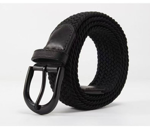 Robe pour hommes avec logo personnalisé <span class=keywords><strong>Ceinture</strong></span> élastique tricotée en polyester pour le golf sportif avec boucle en alliage à ardillon - Product Image 4