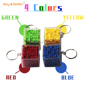 Llavero de cubo de laberinto de cuentas transparentes de seis lados 3D multifunción de 6 uds para rompecabezas imaginación educación - Product Image 4