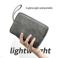 Sac Organisateur Électronique en Cuir PU Grande Capacité, Pochette de Voyage Portable Multi-Poches pour Appareils Électroniques, Sac Organisateur Numérique