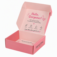 Boîtes d'expédition en carton ondulé rose personnalisées, design bicolore, vente en gros, boîtes d'abonnement pour l'expédition de cosmétiques, vente au détail