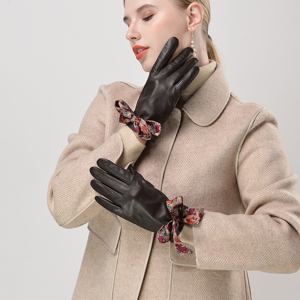 Горячая Распродажа зимние теплые кожаные перчатки для девочек