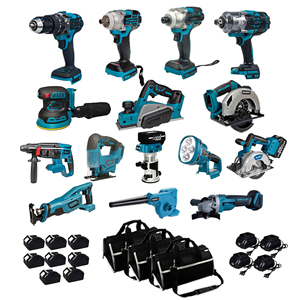 Perceuse, marteau perforateur, scie sauteuse, clé à chocs, batterie lithium rechargeable, ensemble de 15 pièces ETC02, ensemble de 15 pièces, outils polyvalents pour - Product Image 1