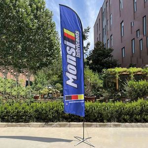 China Cheap Promotion Custom Sport Beach <b>Flag</b> Customized Italian Ice Teardrop Feather Shape Polyester Durable Fiberglass Banner - Product Image 4