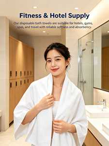 Toallas de baño desechables de gran tamaño, envueltas individualmente, de secado rápido, absorbentes y suaves para viajes, hoteles, spa y salón de belleza. - Product Image 6