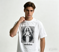 Camiseta de Hombre, Estampado Retro, Manga Corta, Holgada, Informal, Venta al Por Mayor