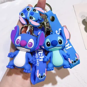 Grenz überschreiten der heißer Verkauf Lilo und Stitch 3D Retro weicher PVC Gummi Cartoon Schlüssel bund Tasche Anhänger