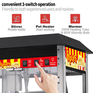 آلة الفشار التجارية ذات السقف الأسود ، آلة الفشار التجارية من المصنع مباشرة ، آلة الفشار الكهربائية - Product Image 6