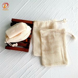 Meilleure Vente Sac en Maille de Coton Naturel pour Savon Pochette Économiseur de Savon avec Cordon de Serrage - Product Image 2