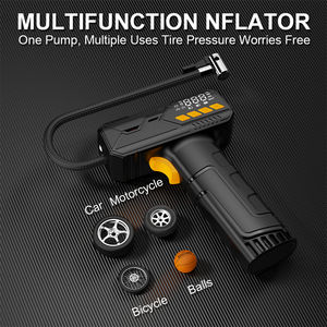 Compresseur d'air portable portable 150PSI Pompe à pneu de voiture sans fil avec batterie Li-ion rechargeable - Product Image 3