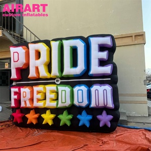 Mur de lettres publicitaires gonflables géants, enseigne gonflable imprimée avec des étoiles arc-en-ciel pour la décoration d'activités commerciales - Product Image 2