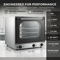 Four à convection commercial de comptoir, équipement de boulangerie électrique à air chaud, machine à cuire en acier inoxydable à 4 niveaux pour le pain et la pâtisserie
