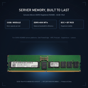 Mémoire serveur Micron 32 Go DDR5-4800 ECC RDIMM 1Rx4, originale, non utilisée, compatible avec HPE, Dell, Supermicro et autres - Product Image 3
