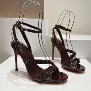 Chaussures de luxe pour femmes, sandales à talons hauts en cuir de marque de luxe, chaussures de luxe pour femmes, chaussures grandes tailles pour femmes, talons hauts de créateur - Product Image 5