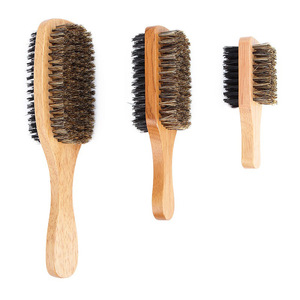 Brosse à barbe double face en poils naturels Wanmei pour homme, outil de soin et de modelage de la barbe - Product Image 1