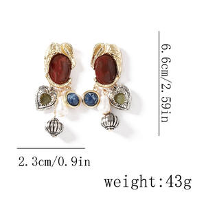Pendientes de Resina con Baño de Oro, Estilo Étnico Bohemio, Diseño Nuevo, para Mujer, Venta al Por Mayor, Pendientes Vintage con Forma de Animal - Product Image 6