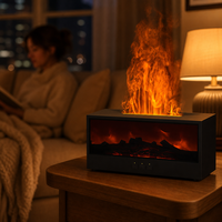 Difusor de Aroma ODIS Flame, Humidificador de 150 ml con Efecto de Chimenea Simulada, Generador de Niebla Ultrasónico Silencioso con Control Remoto para Dormitorio y Spa