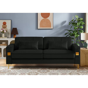 Lit Modulaire Sectionnel Pliant Causeuse Canapé 20 Avec Rangement Et Canapés Comme Singe Roues Noir Table D'appoint Haute - Product Image 2