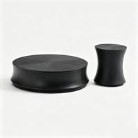 Table basse papillon moderne minimaliste italienne en noyer avec rangement, meuble d'angle pour salon