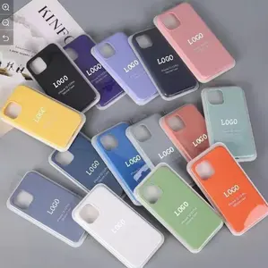 Funda de teléfono original de silicona líquida para iPhone 15 14 13 12 11 PRO Max