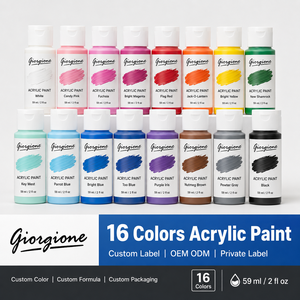 Peintures acryliques Giorgione personnalisables, 16 couleurs, 59 ml, prêtes à être expédiées, vente en gros, directement de l'usine, peintures acryliques pour artistes - Product Image 1