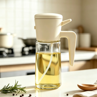Pulvérisateur d'huile en verre 2-en-1 réutilisable avec pulvérisation fine et bec verseur pour barbecue, friture et cuisson