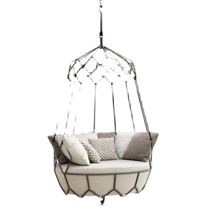 Fauteuil suspendu en fer forgé pour balcon, jardin, terrasse, style 'Internet Celebrity', avec support de canapé, pour extérieur individuel ou villa - Product Image 2
