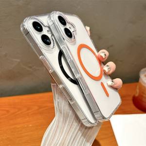 Custodia per telefono magnetica colorata <span class=keywords><strong>trasparente</strong></span> per <span class=keywords><strong>iPhone</strong></span> 15 16 Pro Max 15 <span class=keywords><strong>13</strong></span> 14 12 11 Pro <span class=keywords><strong>Cover</strong></span> in <span class=keywords><strong>Silicone</strong></span> morbido ricarica Wireless - Product Image 3