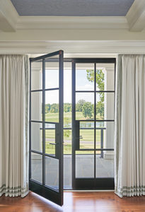 Porte en verre à double battant en métal noir moderne, sur mesure, vente en gros, directement de l'usine - Product Image 2