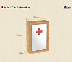 Botiquín de primeros auxilios de bambú <span class=keywords><strong>natural</strong></span> moderno, botiquín de hospital montado en la pared para sala de estar, cocina, taller, dormitorio, almacenamiento - Product Image 4