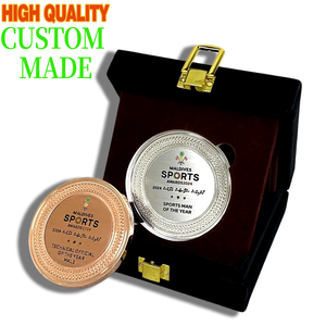 Caja de Regalo <span class=keywords><strong>con</strong></span> Juego de Medallas Personalizadas <span class=keywords><strong>con</strong></span> Baño Electrolítico en Oro/<span class=keywords><strong>Plata</strong></span>/<span class=keywords><strong>Cobre</strong></span> para Graduaciones Escolares, Competiciones, Maratones, Premios Empresariales - Product Image 2