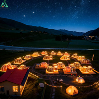 ANCSEM Scenic View Square Bubble House avec toit carré, chambre transparente pour observation des étoiles, pod de glamping en montagne pour retraite naturelle