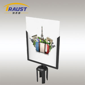 Traust cinghia retrattile montanti A4 A3 in acciaio segno porta telaio verticale orizzontale a forma di U barriere di traffico barriera coda - Product Image 6