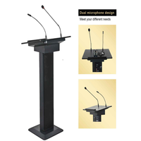 Support de micro col de cygne unique avec système audio Bluetooth USB-C intégré pour conférences, discours et podiums numériques